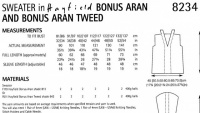 Knitting Pattern - Hayfield 8234 - Bonus Aran Tweed - Sweater